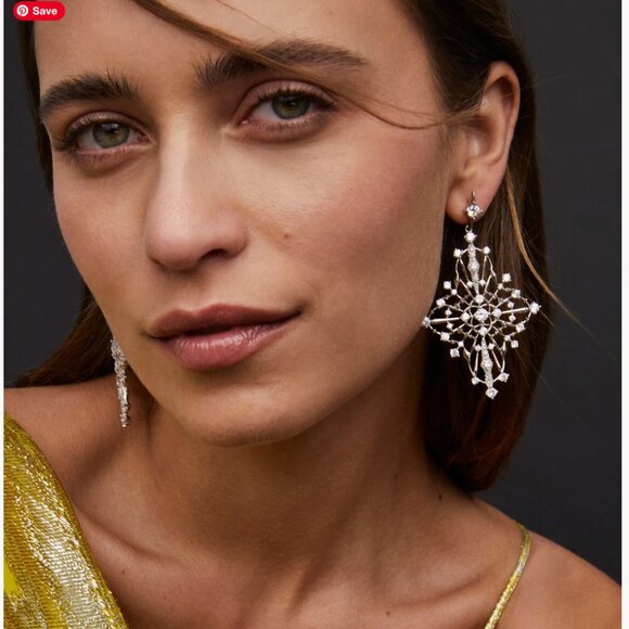 NEW IN BOX! Kendra Scott Earrings Rosalie Silver Statement Earrings - Picture 2 of 2